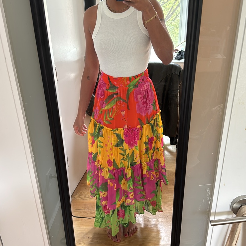 FARM Rio | Skirts | Farm Rio X Anthropologie Romantic Garden Tiered Skirt XS